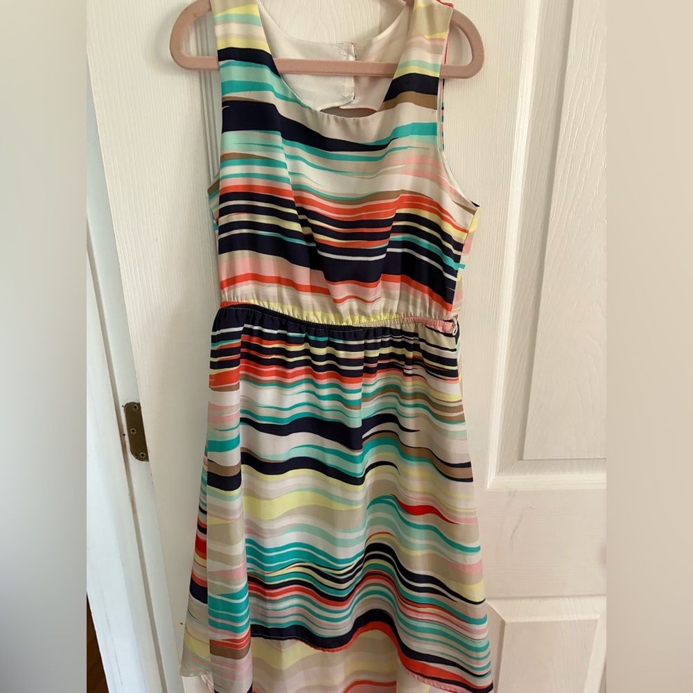 Paper Doll Multicolor Striped Size 10 High Low Hem Dress